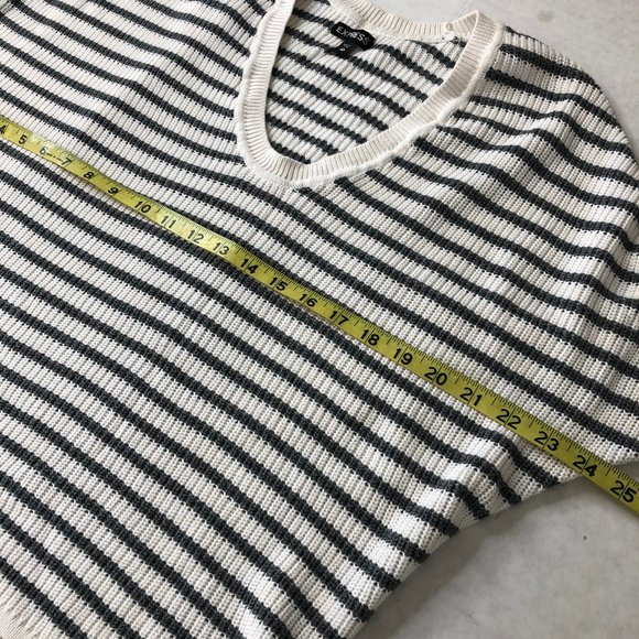 Express Striped Dolman Short Sleeve Sweater CUK - Picture 4 of 6